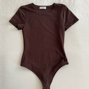 Babaton Brown Bodysuit One Piece Minimalist Design